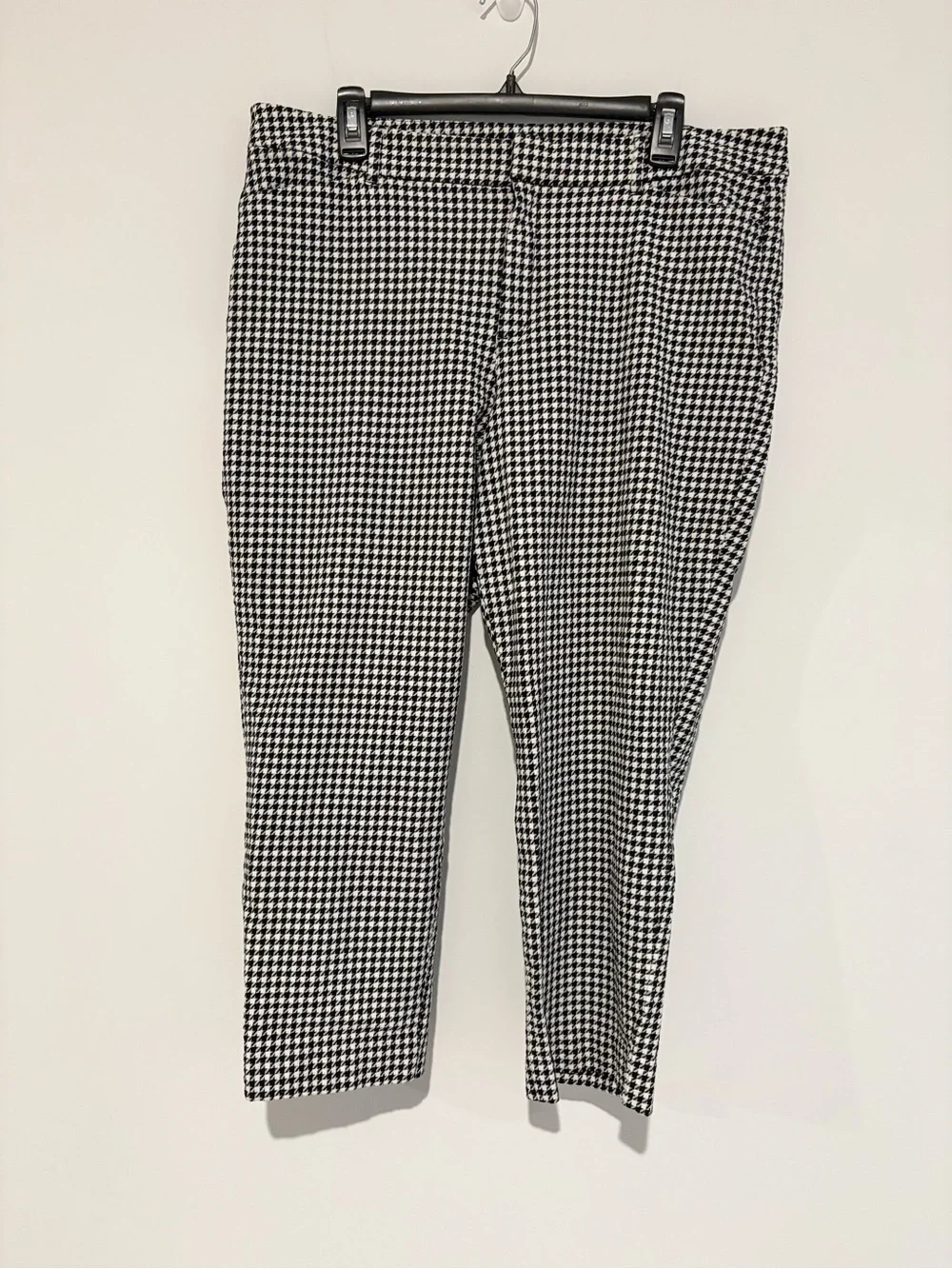 Old Navy Pixie High Rise Ankle Pants Houndstooth black white size 16 Petite